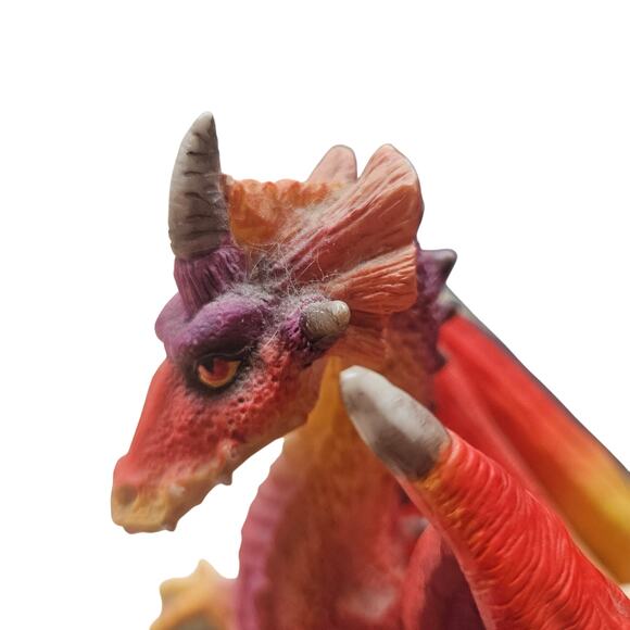 Summit Series Fantasy Pink Red Dragon Holding Crystal Orb Resin Figurine Statue - Picture 5 of 7